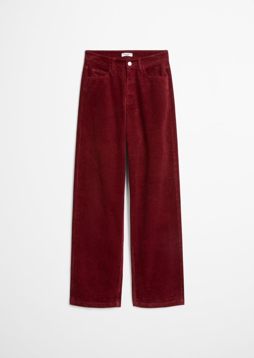 Tomma Wide Cord Pants — Deep Burgundy