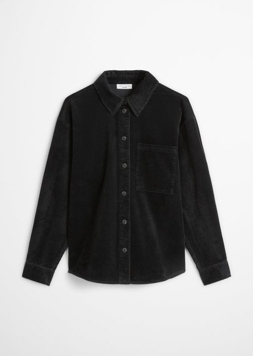 Relaxed-Fit Cord Blouse — Black