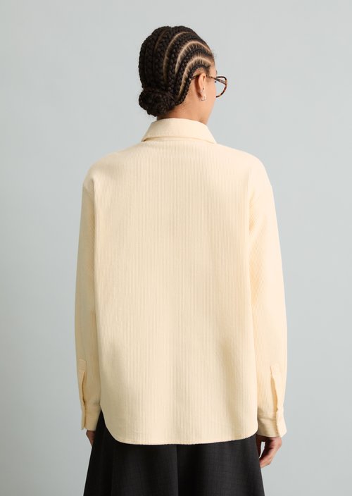 Relaxed-Fit Cord Blouse — White Blush