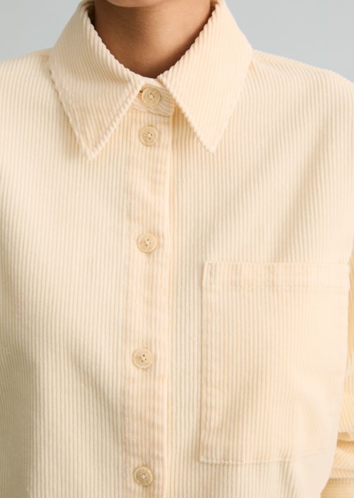Relaxed-Fit Cord Blouse — White Blush