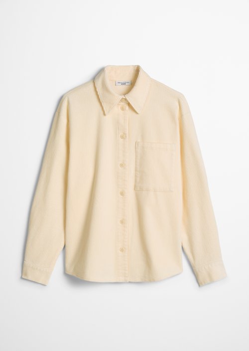 Relaxed-Fit Cord Blouse — White Blush