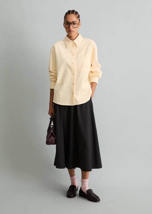 Cordbluse relaxed White Blush in Frontalansicht