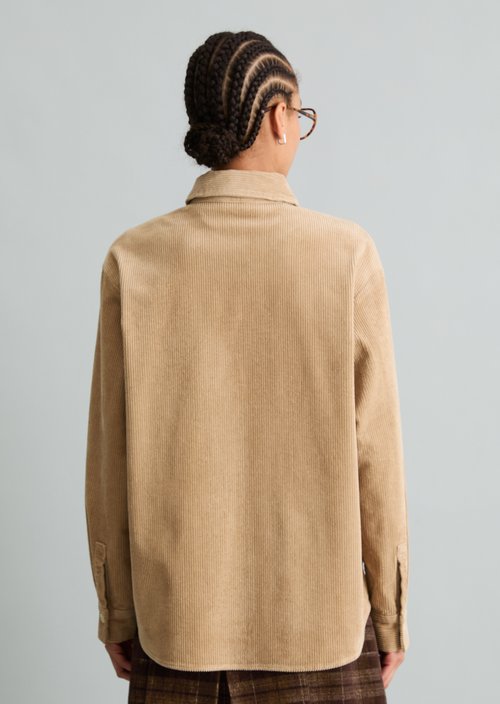 Relaxed-Fit Cord Blouse — Sandpaper