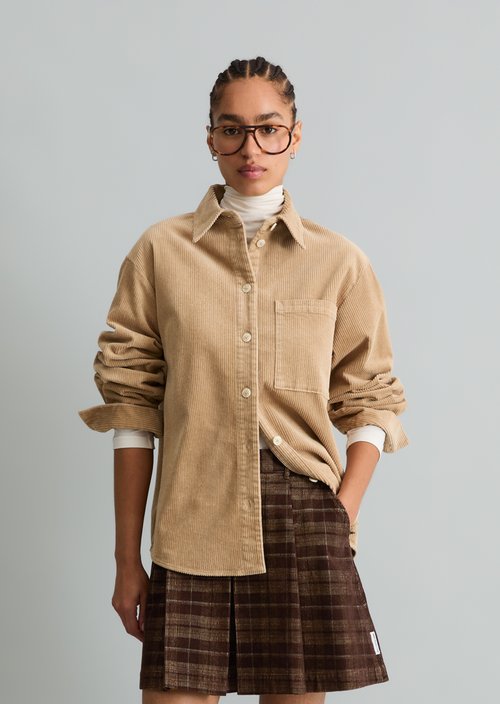Relaxed-Fit Cord Blouse — Sandpaper
