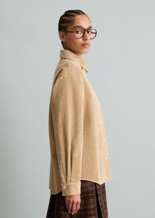 Relaxed-Fit Cord Blouse — Sandpaper