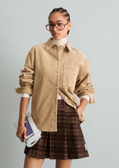 Relaxed-Fit Cord Blouse — Sandpaper