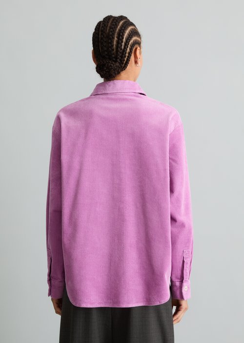 Relaxed-Fit Cord Blouse — Smoky Grape