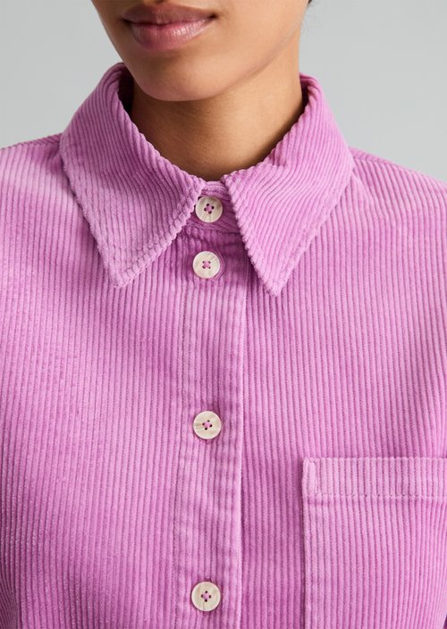 Relaxed-Fit Cord Blouse — Smoky Grape