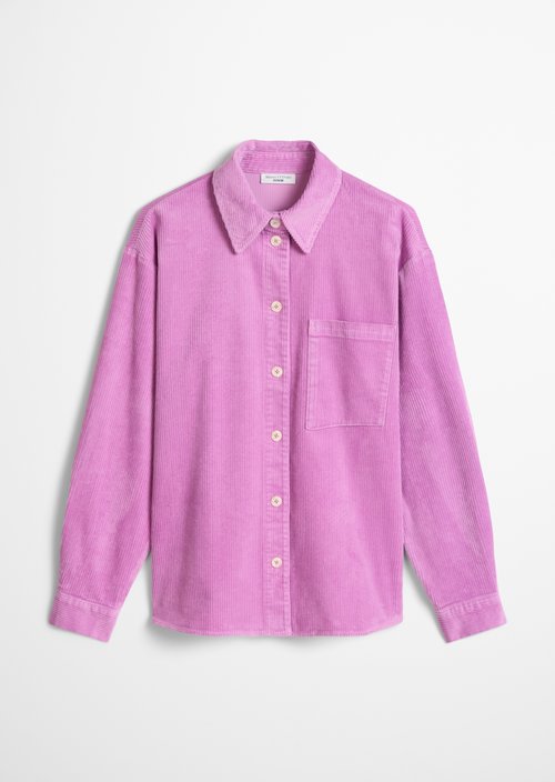 Relaxed-Fit Cord Blouse — Smoky Grape