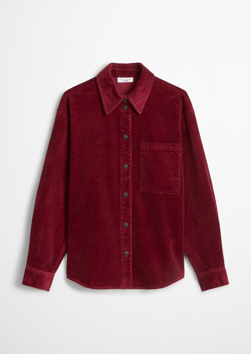 Relaxed-Fit Cord Blouse — Deep Burgundy