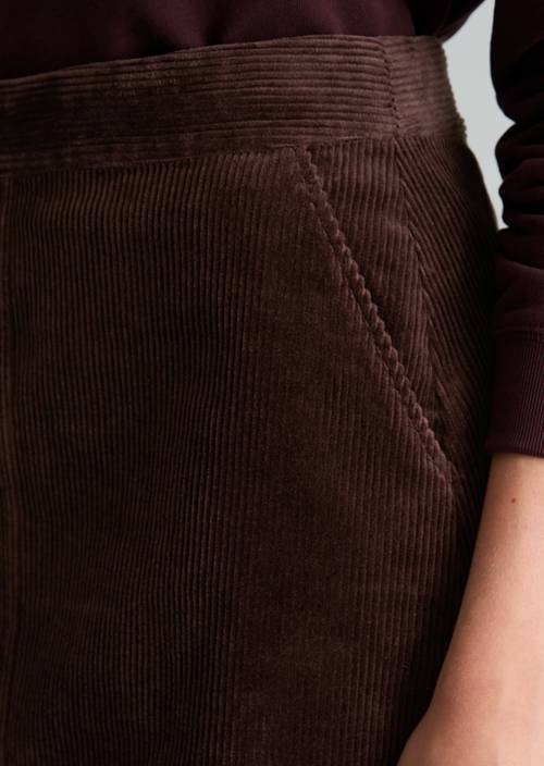 Cordrock A-vorm Espresso Brown in detailaanzicht