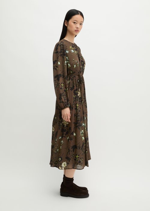 Printed Dress, Regular Fit — Dark Brown