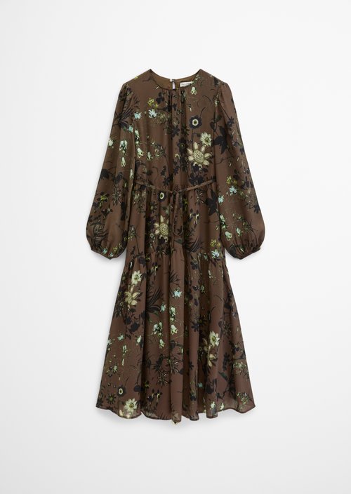 Printed Dress, Regular Fit — Dark Brown