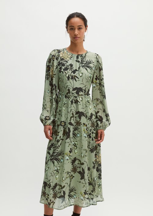 Printed Dress, Regular Fit — Light Green