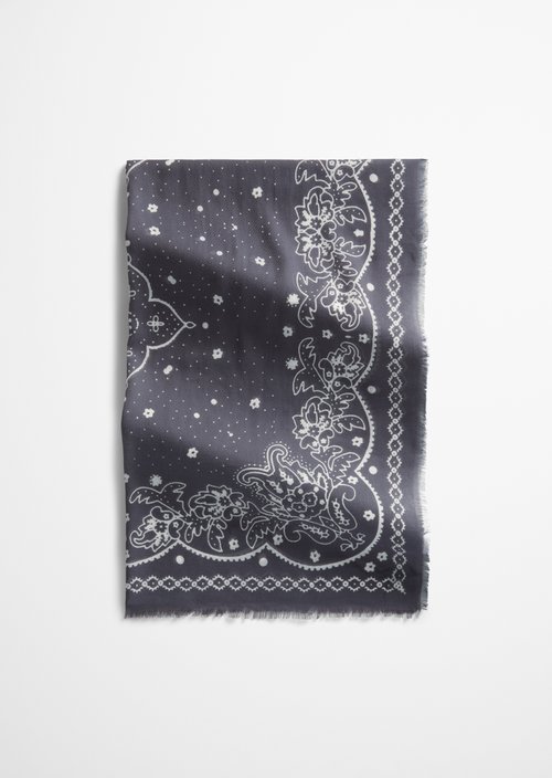 Schal mit Allover-Print — Dark Grey