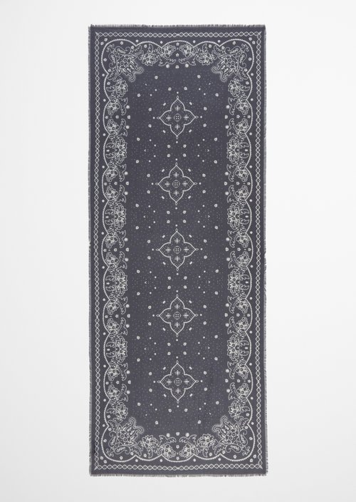 Schal mit Allover-Print — Dark Grey