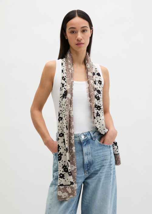 Schal mit Allover-Print — Medium Beige