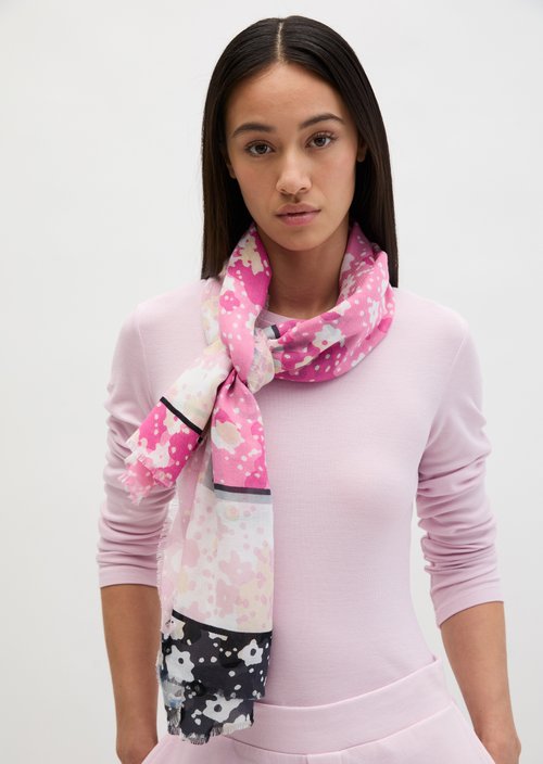 Schal mit Allover-Print — Medium Pink