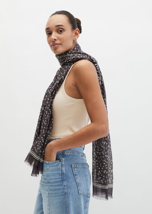 Schal mit Allover-Print — Dark Grey