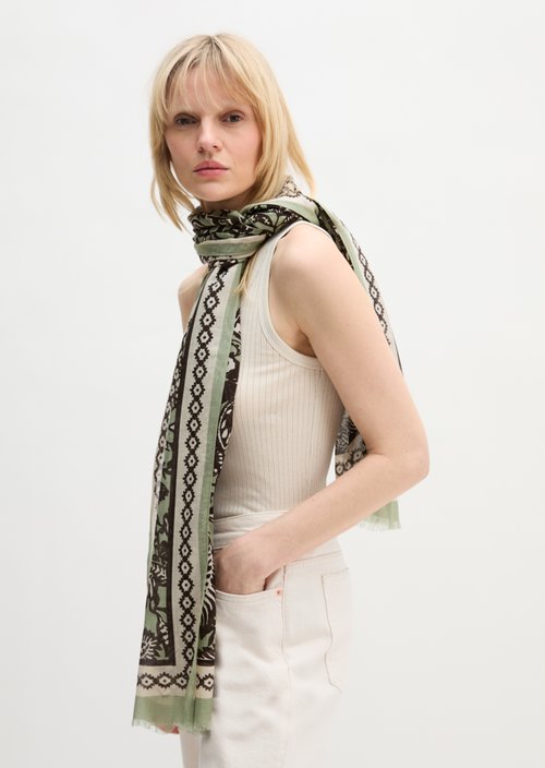 Schal mit Allover-Print — Medium Green