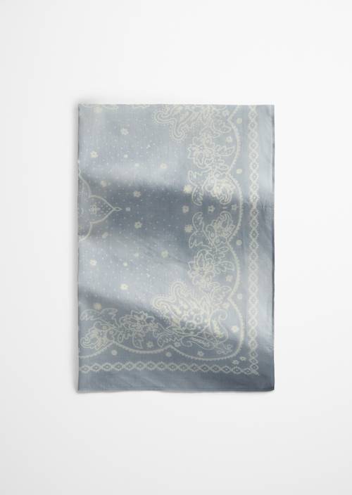 Bedrucktes Tuch Medium Blue in Frontalansicht