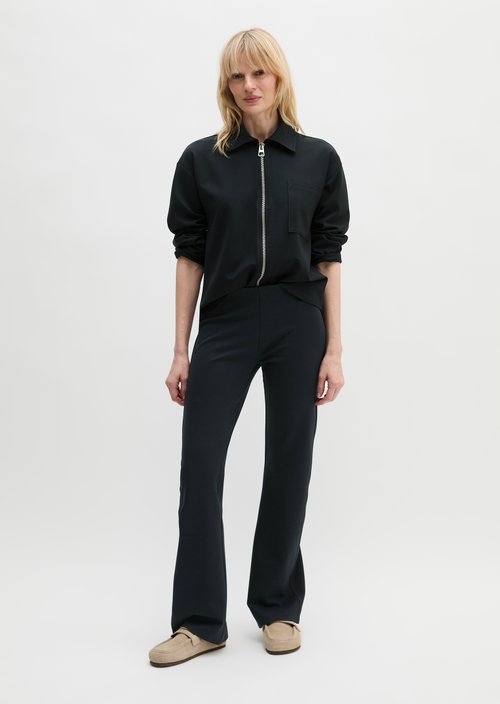 Jersey zip jacket loose — Deep Night Blue
