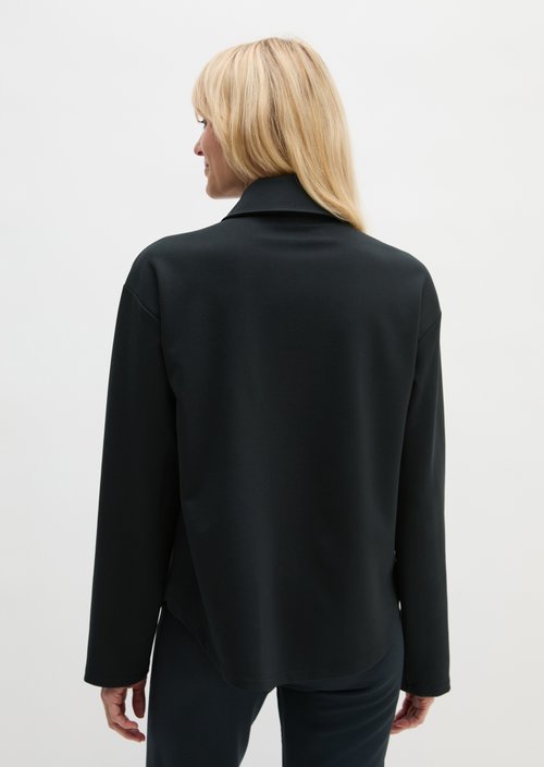 Jersey zip jacket loose — Deep Night Blue
