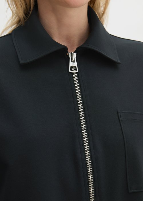 Jersey zip jacket loose — Deep Night Blue