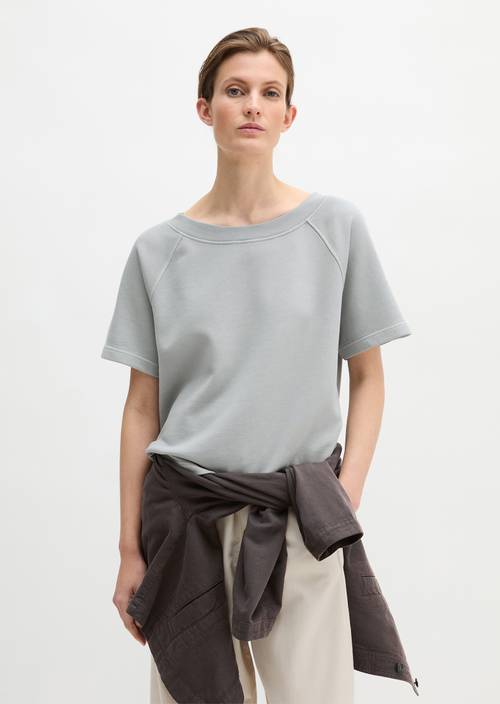 Short sleeve sweatshirt loose Grey Horizon in front view