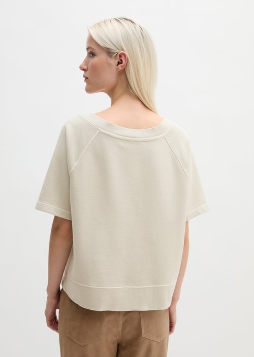 Short sleeve sweatshirt loose — Linen Beige (alternate view)