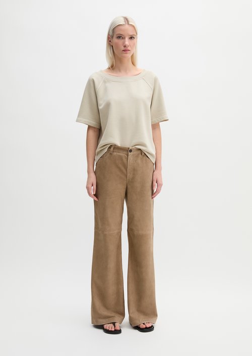 Short sleeve sweatshirt loose — Linen Beige