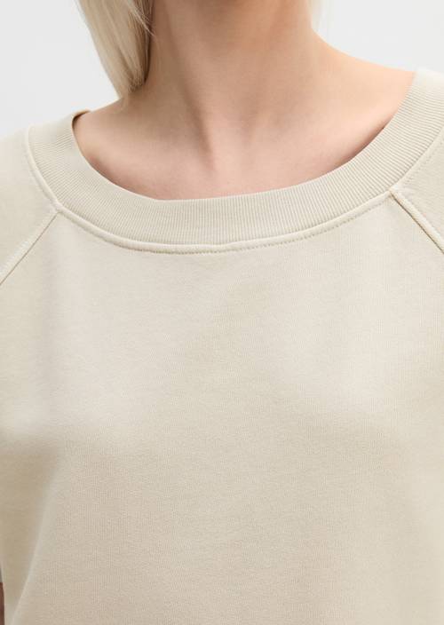 Short sleeve sweatshirt loose Linen Beige in detail view
