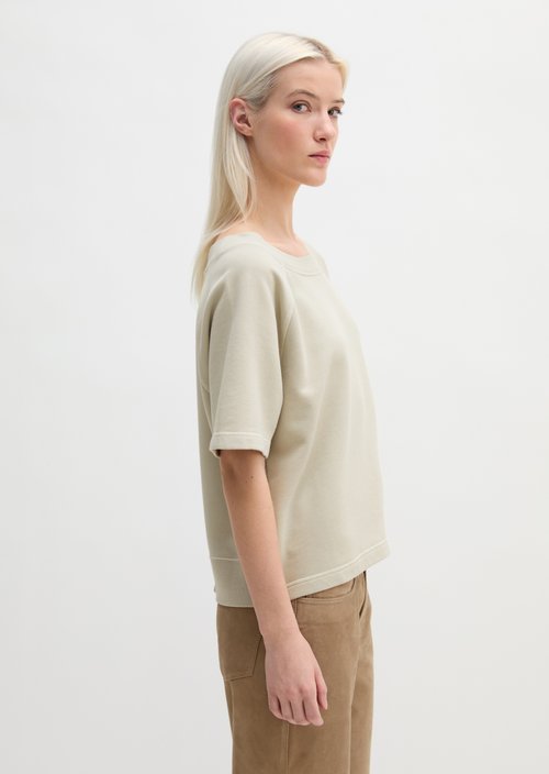 Short sleeve sweatshirt loose — Linen Beige
