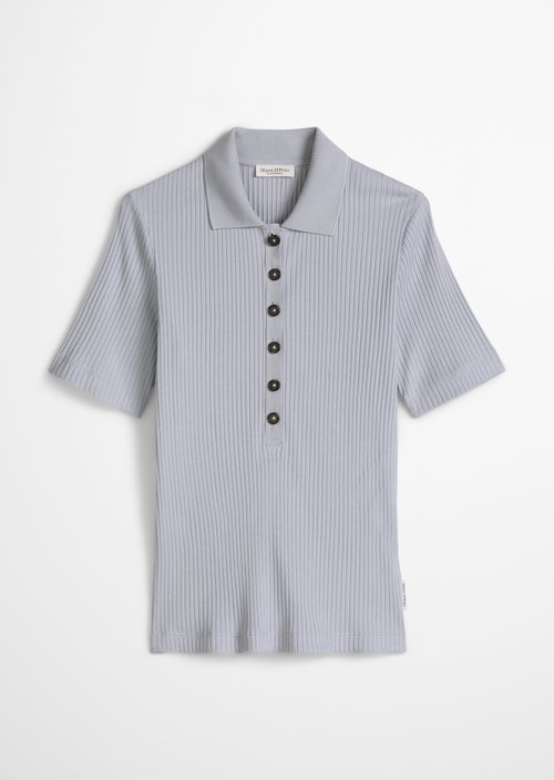 Ribbed polo shirt slim — Grey Horizon