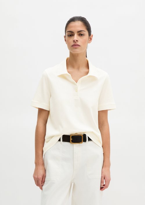 Regular polo shirt — White Cotton