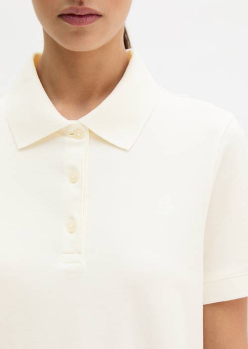Poloshirt regular White Cotton in Detailansicht