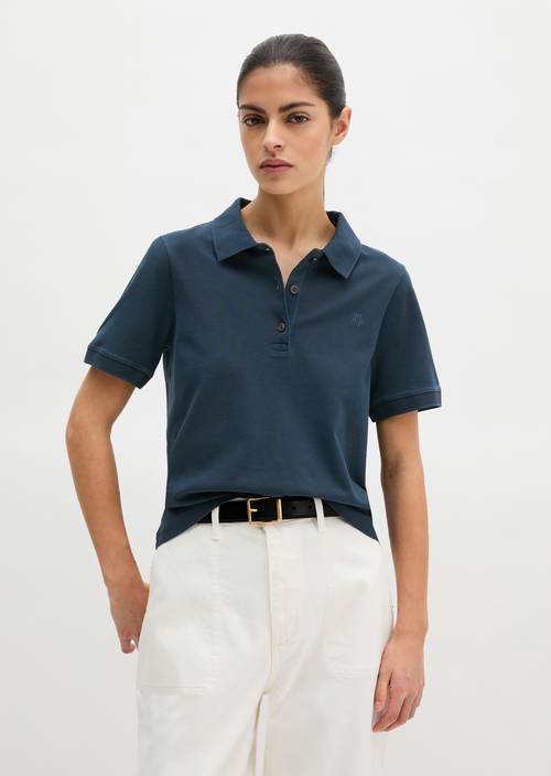 Zwykła koszulka polo Deep Night Blue w widoku z przodu