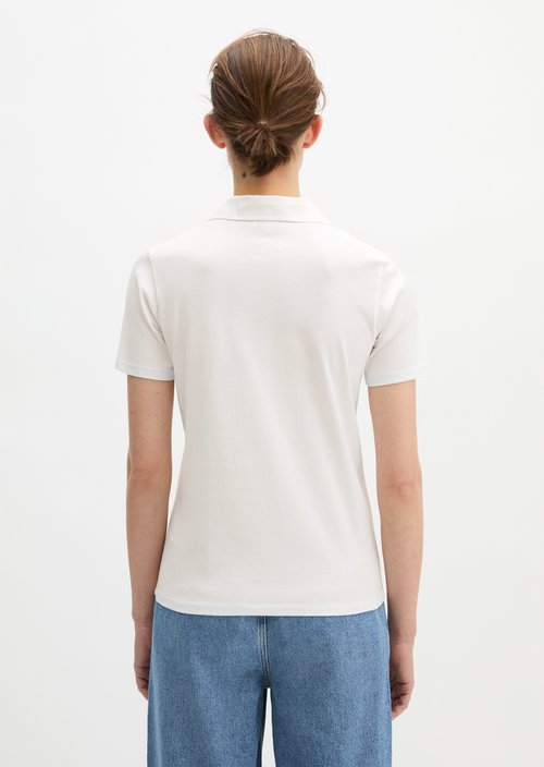 Short sleeve polo shirt slim — White Cotton