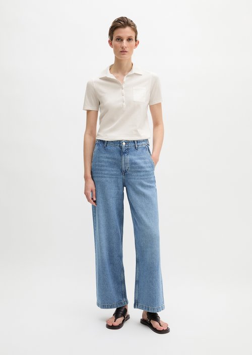 Short sleeve polo shirt slim — White Cotton