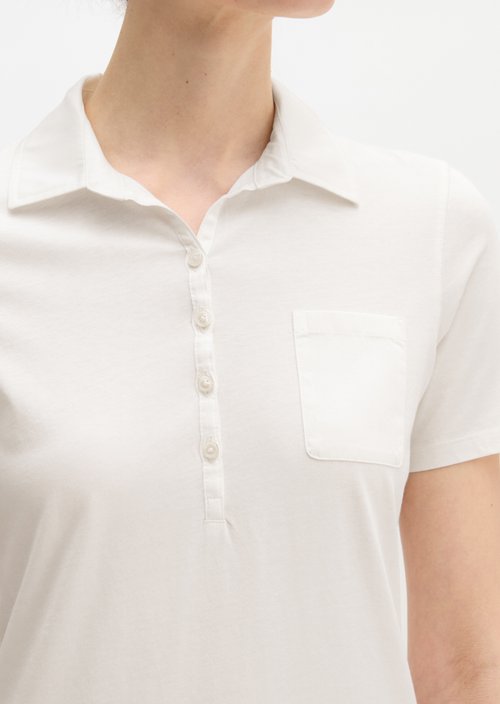 Short sleeve polo shirt slim — White Cotton
