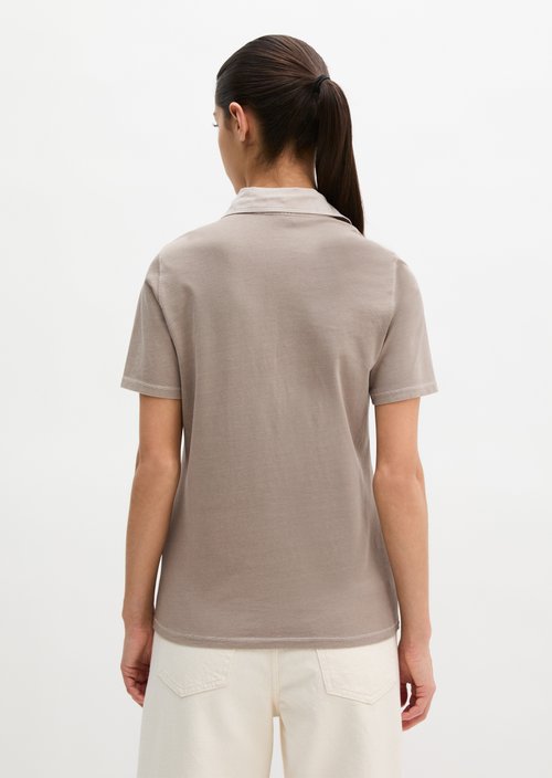 Short sleeve polo shirt slim — Earthy Taupe
