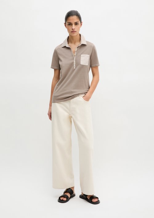 Short sleeve polo shirt slim — Earthy Taupe
