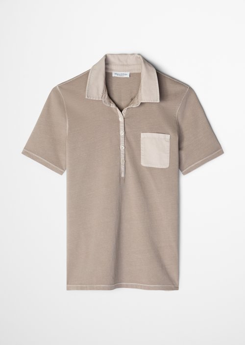 Short sleeve polo shirt slim — Earthy Taupe
