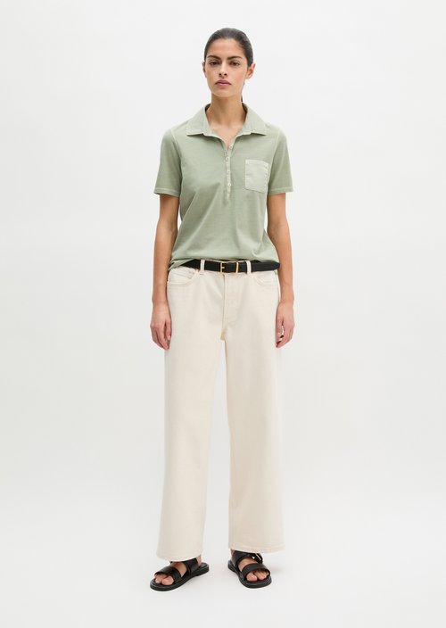 Short sleeve polo shirt slim — Calm Sage