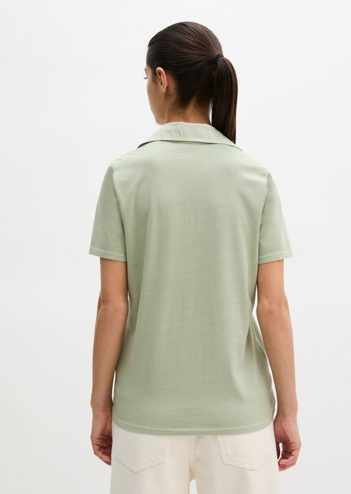 Short sleeve polo shirt slim — Calm Sage (alternate view)