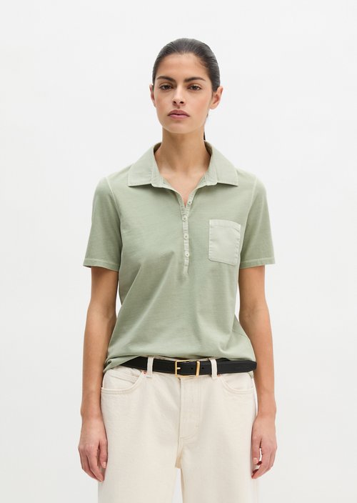 Short sleeve polo shirt slim — Calm Sage