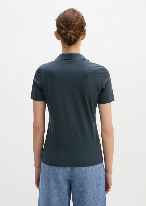 Short sleeve polo shirt slim — Deep Night Blue (alternate view)