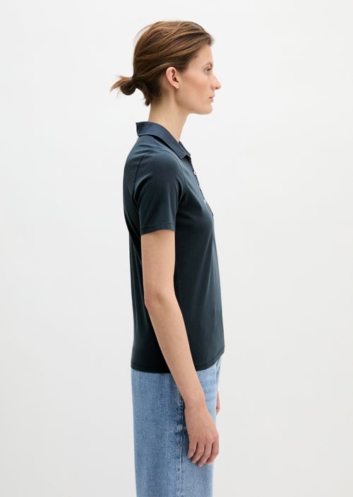 Short sleeve polo shirt slim — Deep Night Blue