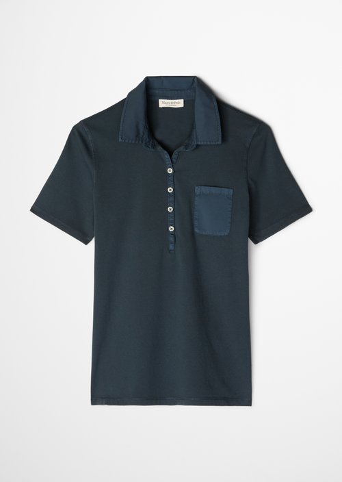 Short sleeve polo shirt slim — Deep Night Blue