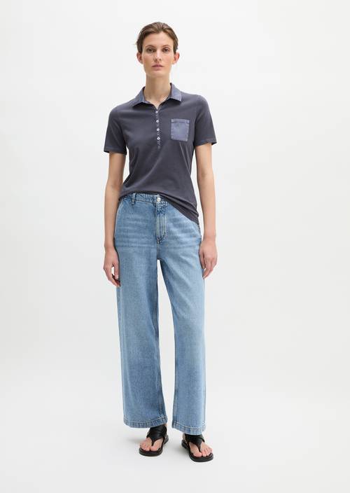 Polo à manches courtes slim Stormy Sky in vooraanzicht